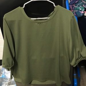 Dark green elbow sleeve shirt